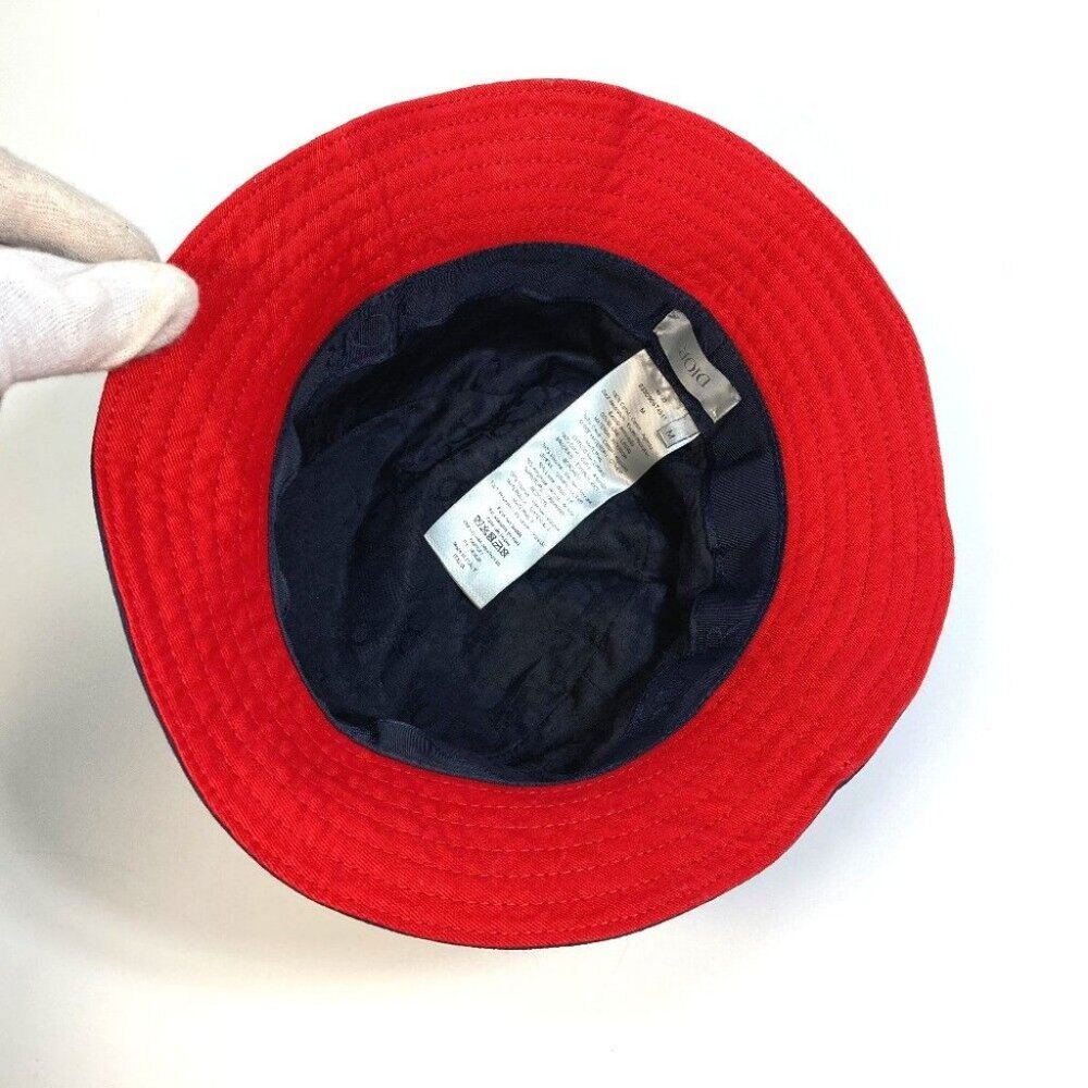 DIOR Embroidery Taiga patch Kenny scharf Bucket hat cotton blue - Picture 11 of 11